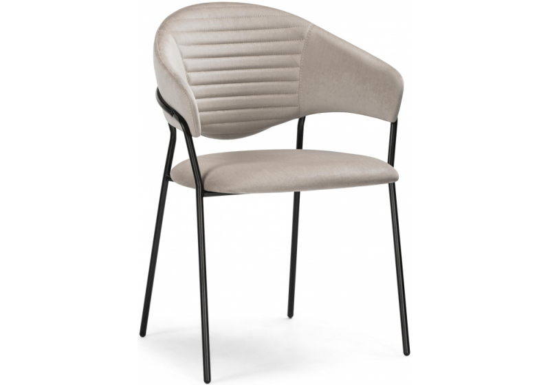 Стул на металлокаркасе Рансол дымчатый / черный глянец (57x56x82). 