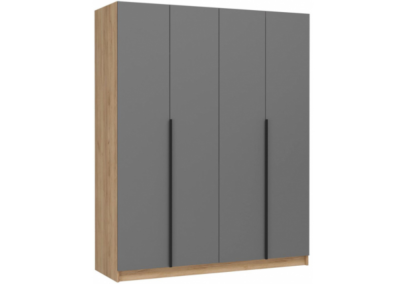 Шкаф Широн 1600 графит серый / дуб крафт золото (160x55x200). 