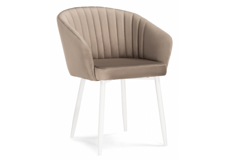 Стул на металлокаркасе Корсо бежевое / белое (64x64x78). 