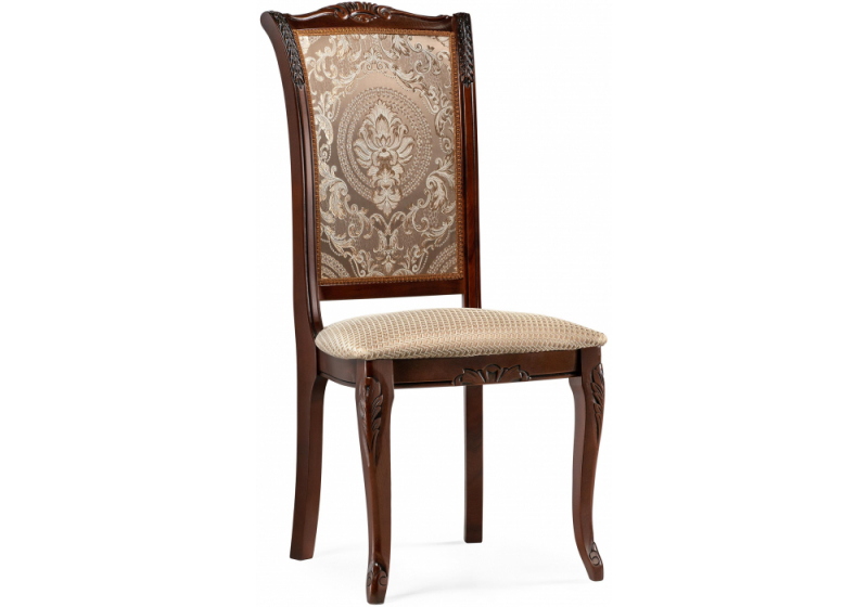 Стул деревянный Керия ткань бежевый / вишня (51x64x106). 