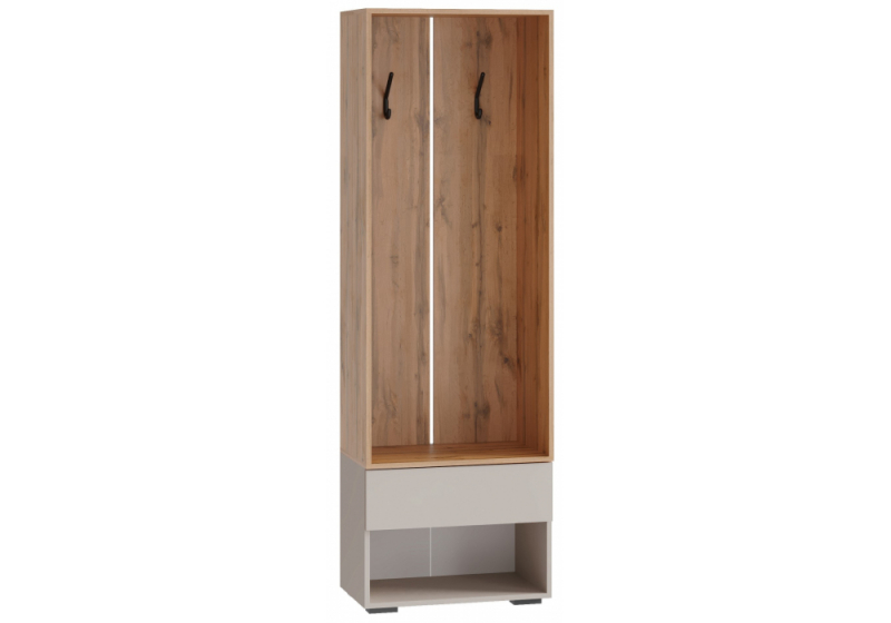 Прихожая Роут 0,6 м кашемир / дуб вотан (60x37,3x185,6). 