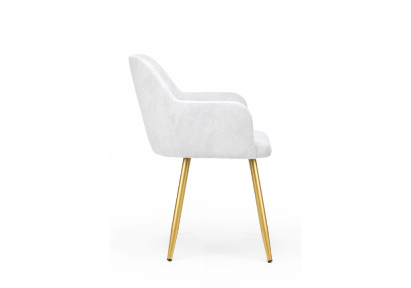 Стул на металлокаркасе Инфини светло-серый (ocean 021) / золотой (54x61x80)