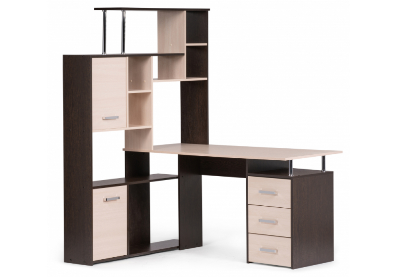 Компьютерный стол ДЕР КС-15 венге / дуб молочный левый (175,2). 