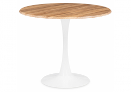 Стол деревянный Тулип 90х73 дуб вотан / белый (90x73)